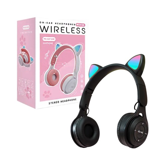 Wireless Headphones M6 Cat Ear Black Wireless Headphones M6 Cat Ear Black